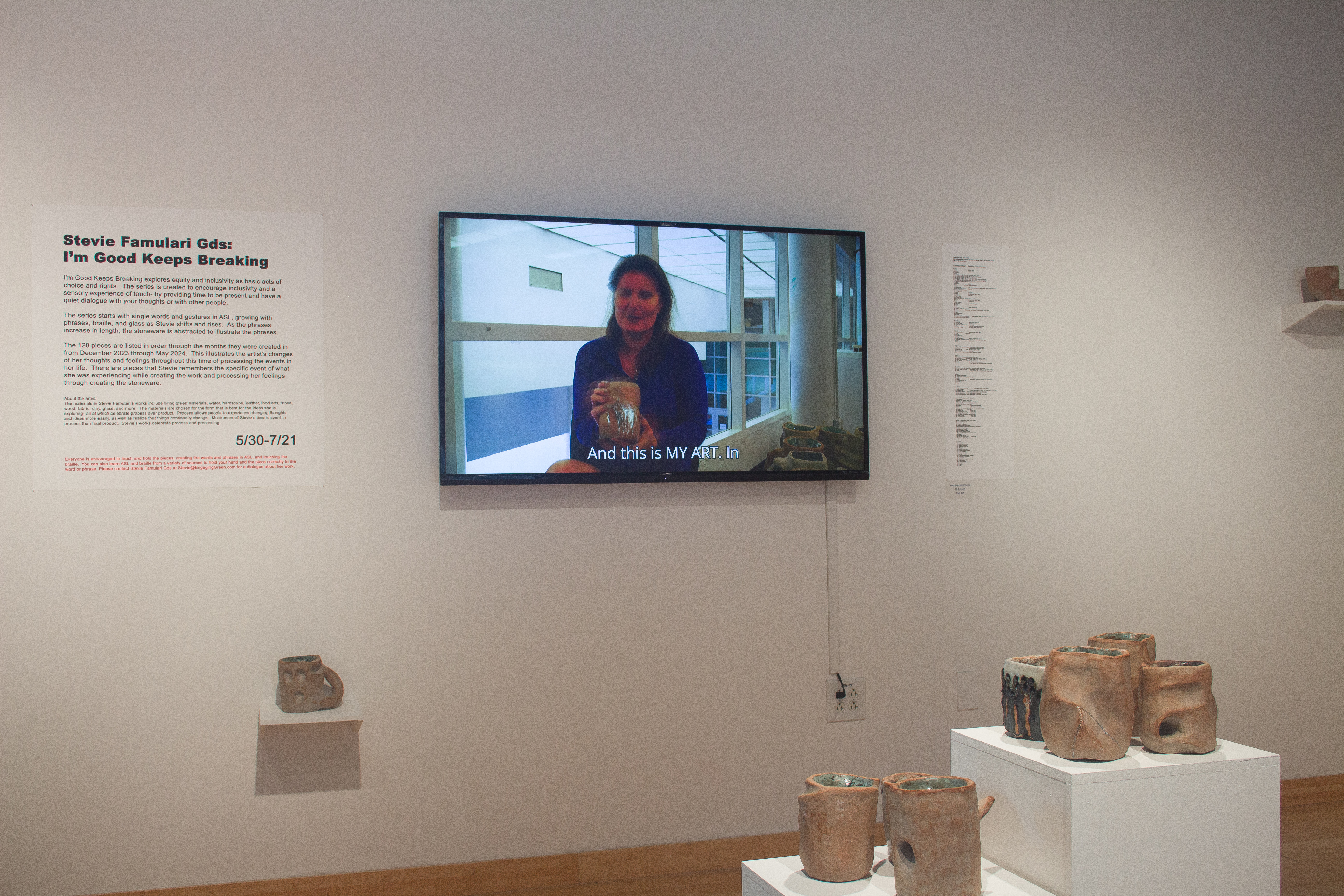 Stevie Famulari Gds: I’m Good Keeps Breaking, Meyers Gallery, DAAP Galleries