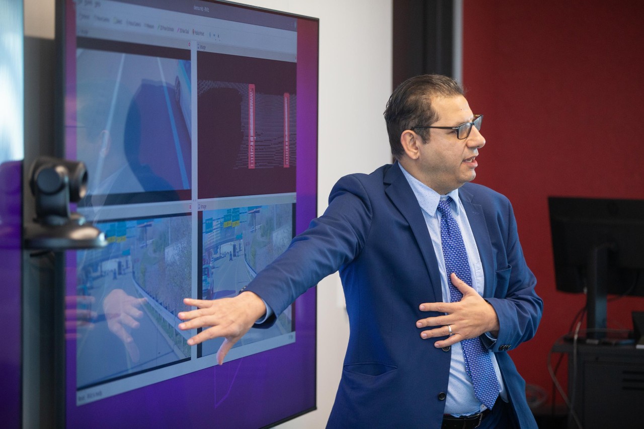 Munir Nazzal presents his transportation research.