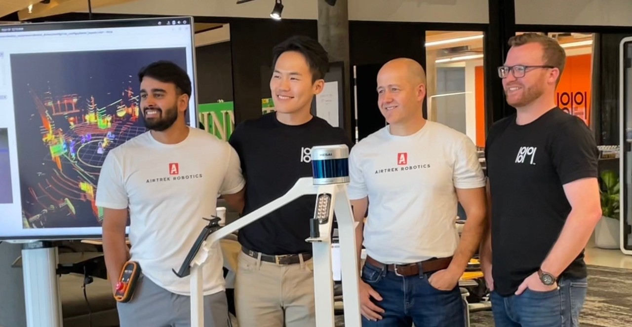 Airtrek team posing with its robot. Photo/Gregory Glevicky