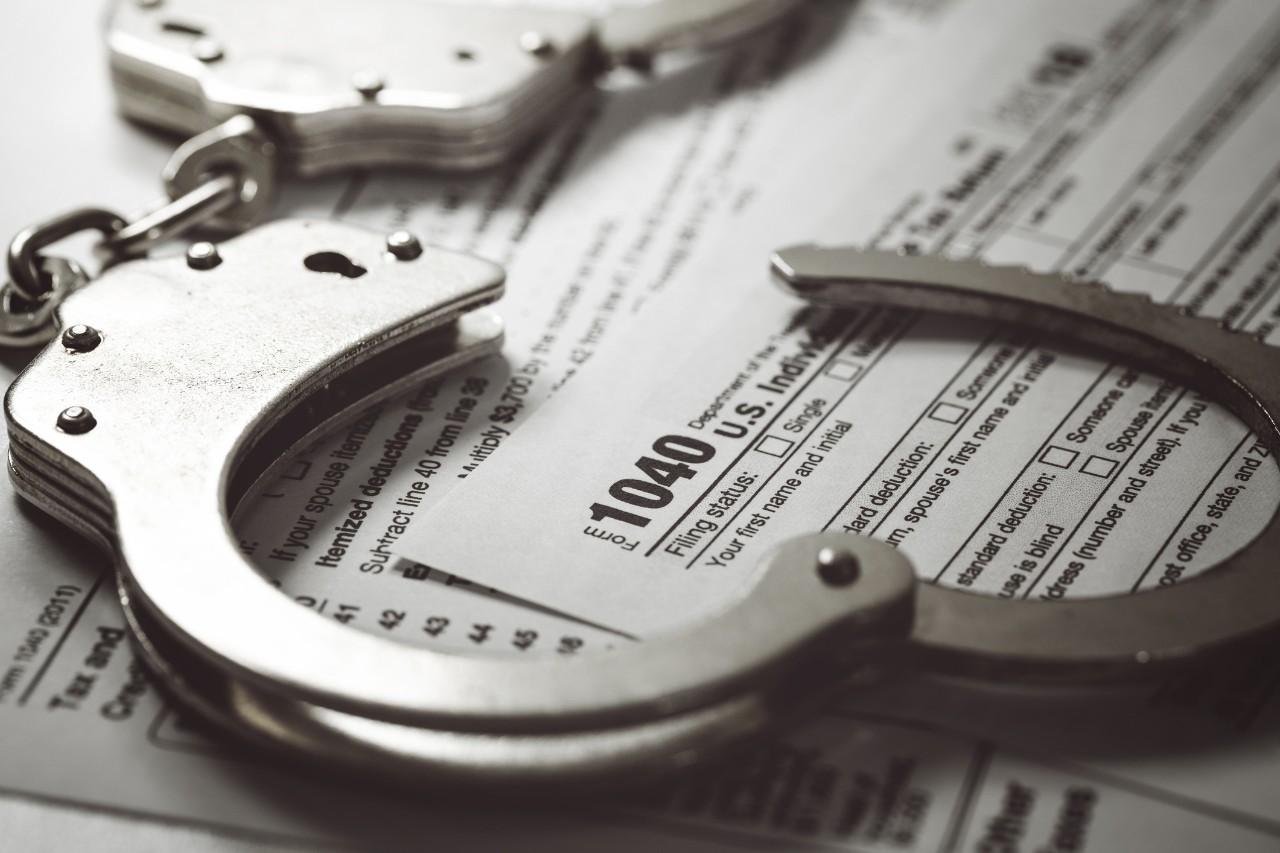 tax forms and a gavel